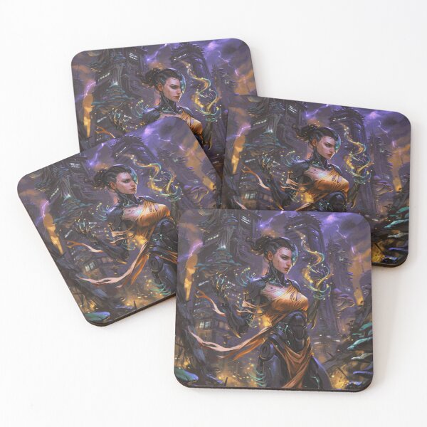 Item preview, Cyberpunk Woman in Fungal City designed and sold by MarloweVance.