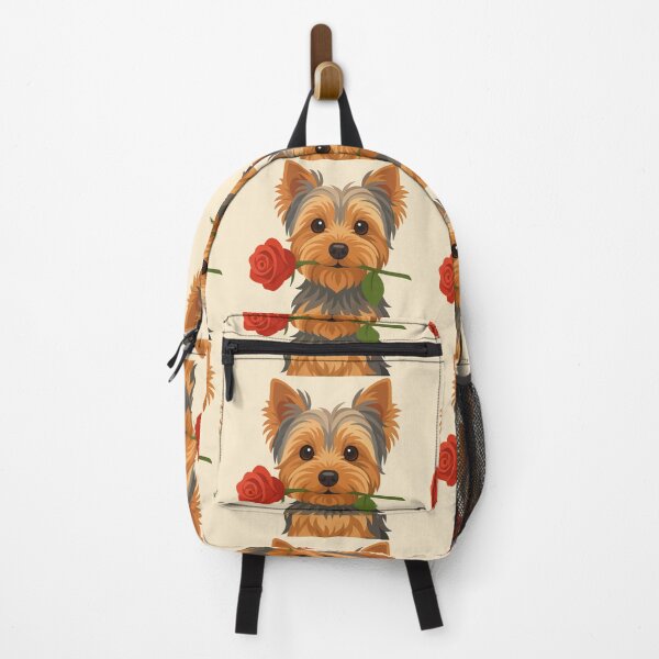 Item preview, Cute Yorkshire Terrier with Red Rose | Whimsical Dog Illustration designed and sold by ZanyPaintbrush.
