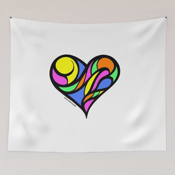 Item preview, Colorful Stained Mosaic Glass Heart Pop Art  designed and sold by elmuna.