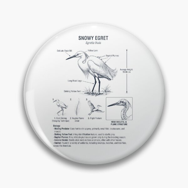 Item preview, Snowy Egret Scientific Anatomy Ornithology Bird Birding Lover designed and sold by dian-rody-crest.