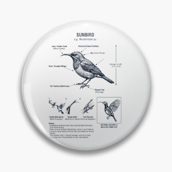 Item preview, Sunbird Scientific Anatomy Ornithology Bird Birding Lover designed and sold by dian-rody-crest.