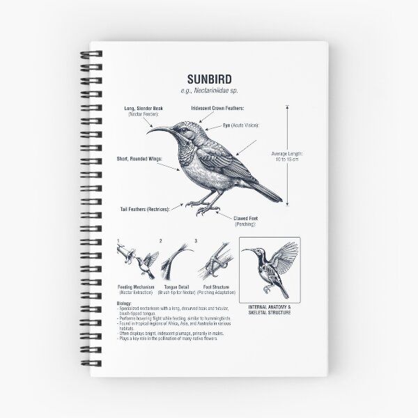Item preview, Sunbird Scientific Anatomy Ornithology Bird Birding Lover designed and sold by dian-rody-crest.