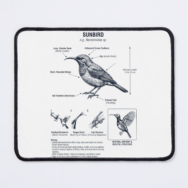 Item preview, Sunbird Scientific Anatomy Ornithology Bird Birding Lover designed and sold by dian-rody-crest.
