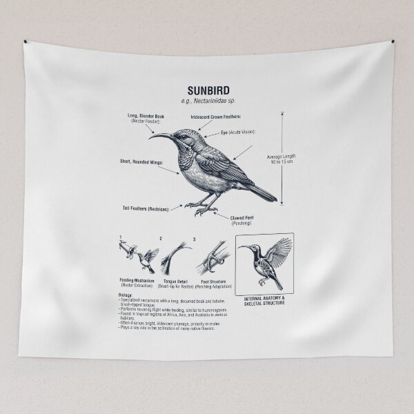 Item preview, Sunbird Scientific Anatomy Ornithology Bird Birding Lover designed and sold by dian-rody-crest.