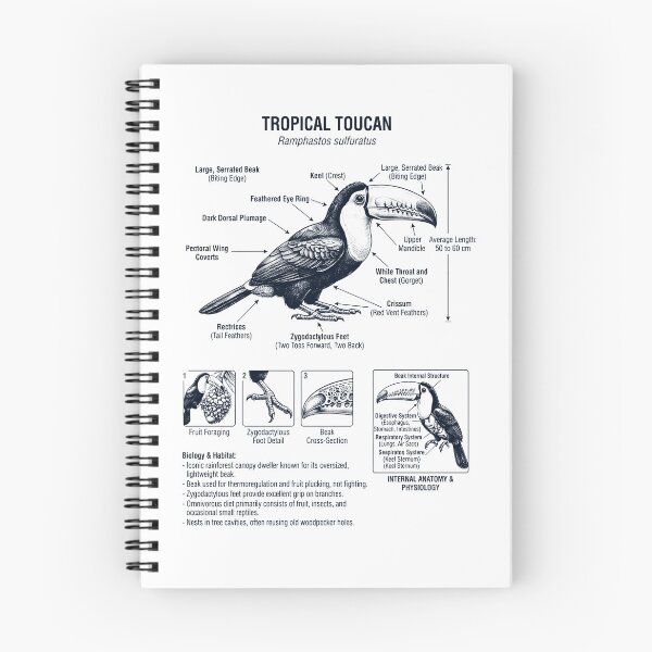 Item preview, Tropical Toucan Scientific Anatomy Ornithology Bird Birding Lover designed and sold by dian-rody-crest.