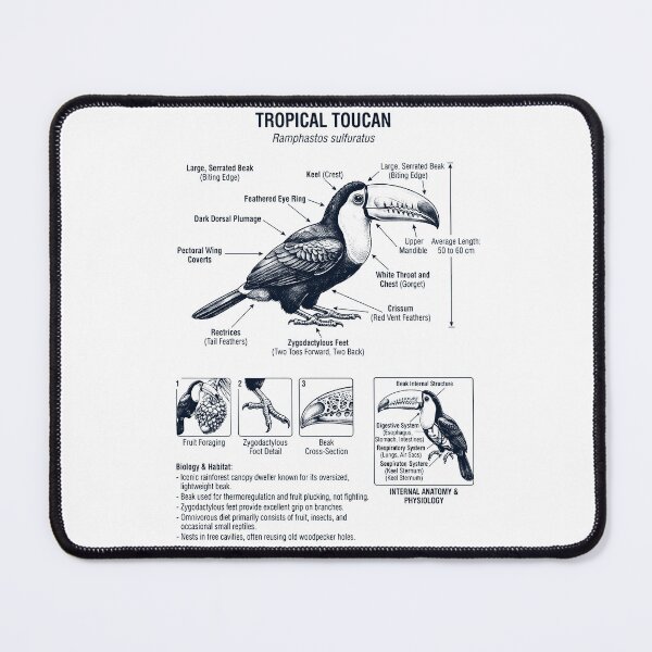 Item preview, Tropical Toucan Scientific Anatomy Ornithology Bird Birding Lover designed and sold by dian-rody-crest.
