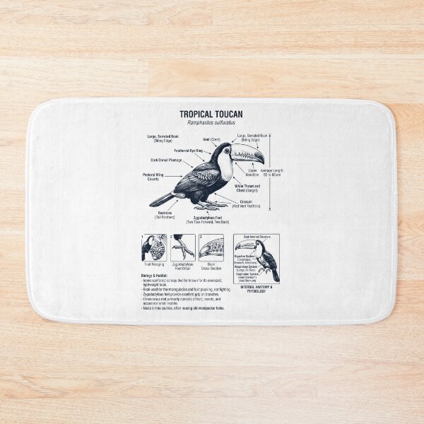 Item preview, Tropical Toucan Scientific Anatomy Ornithology Bird Birding Lover designed and sold by dian-rody-crest.