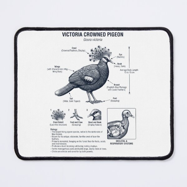 Item preview, Victoria Crowned Pigeon Scientific Anatomy Ornithology Bird Birding Lover designed and sold by dian-rody-crest.