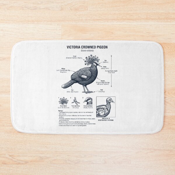 Item preview, Victoria Crowned Pigeon Scientific Anatomy Ornithology Bird Birding Lover designed and sold by dian-rody-crest.