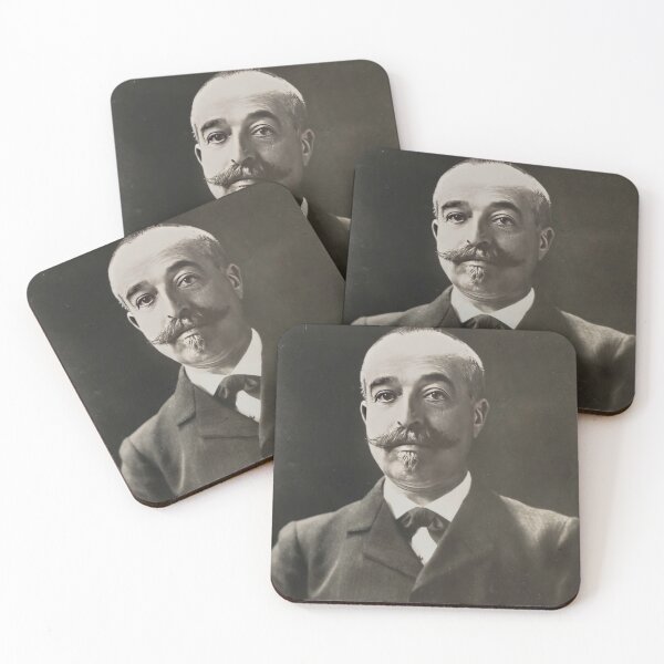 Artikelvorschau, Vintage-Fotografie eines strengen alten Mannes mit Schnurrbart und Text entworfen und verkauft von Photopat.