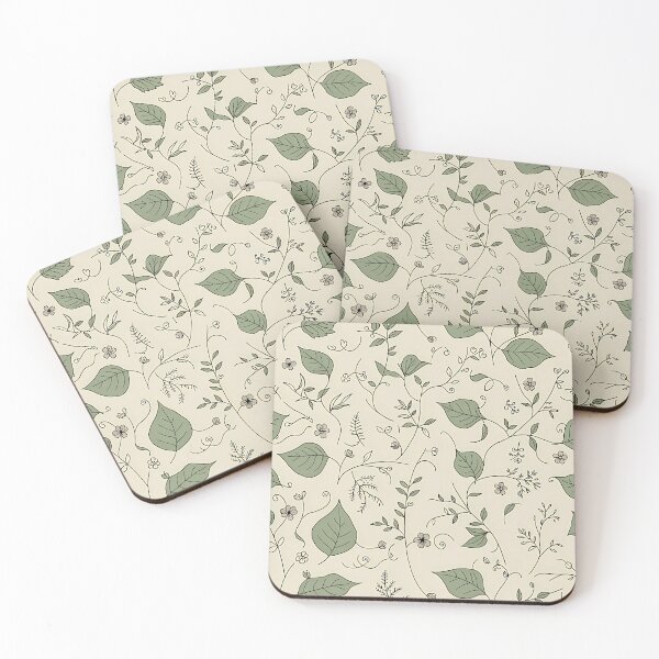 Item preview, Minimal Sage Green Botanical Pattern  Scandinavian Floral Seamless Design designed and sold by Bronze-Starr.