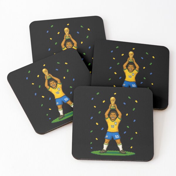 Item preview, 8-Bit Brazil Soccer Champion Holding Golden Trophy Pixel Art PNG | Retro Football Game Design designed and sold by rubbytipsy.