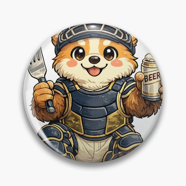 Item preview, Diamond Defender Corgi - Cute Baseball Catcher Dog Sticker designed and sold by FightStamp.