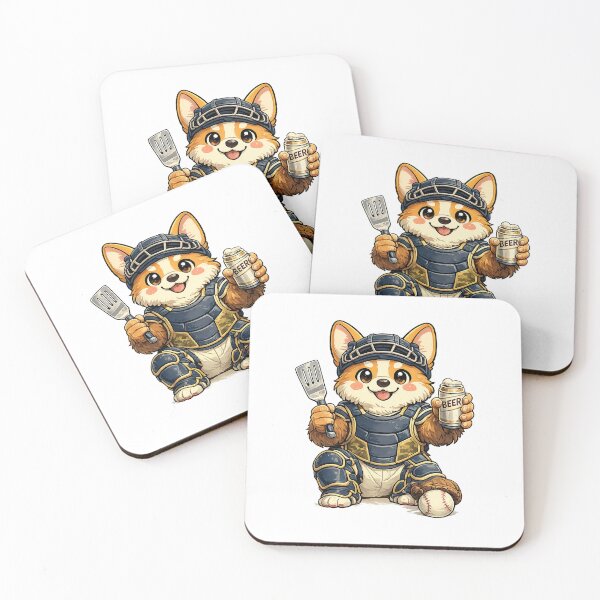 Item preview, Diamond Defender Corgi - Cute Baseball Catcher Dog Sticker designed and sold by FightStamp.