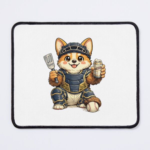 Item preview, Diamond Defender Corgi - Cute Baseball Catcher Dog Sticker designed and sold by FightStamp.