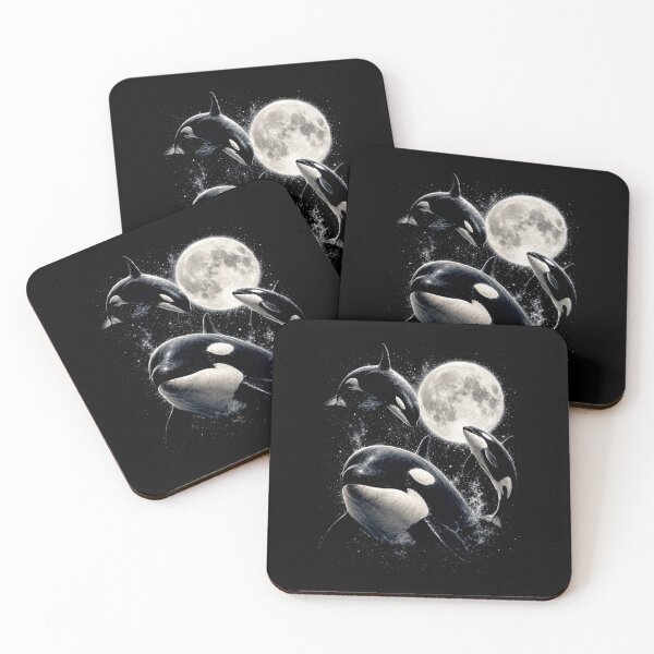 Item preview, Three Orca Moonlight Ocean Wildlife Killer Whale Nature Design designed and sold by CocoLama.