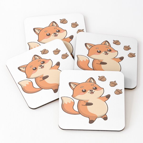 Item preview, Cute Fluffy Fox Juggling Nuts designed and sold by RicciAbby.