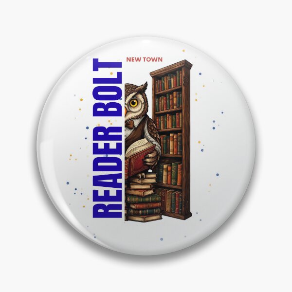 Item preview, Owl librarian surrounded by ancient books with the Phrase "Reader Bolt" designed and sold by DVerse Studio.