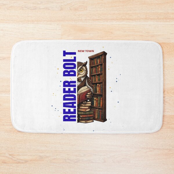 Item preview, Owl librarian surrounded by ancient books with the Phrase "Reader Bolt" designed and sold by DVerse Studio.