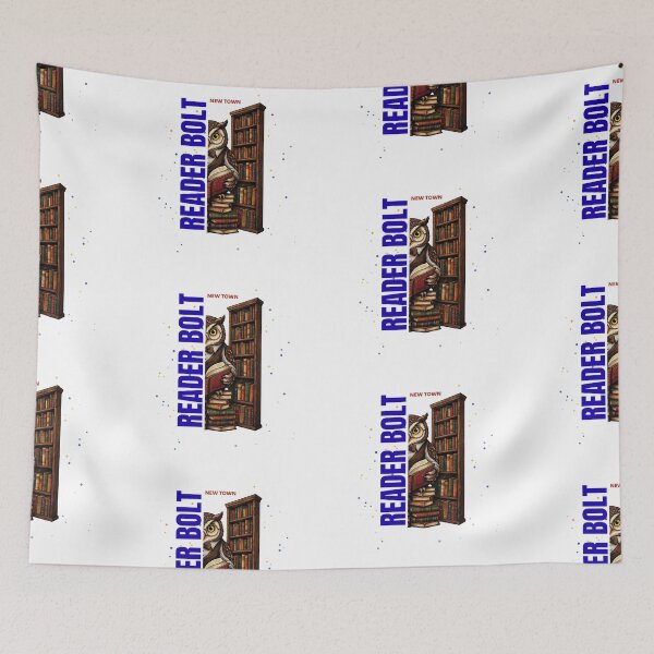 Item preview, Owl librarian surrounded by ancient books with the Phrase "Reader Bolt" designed and sold by DVerse Studio.