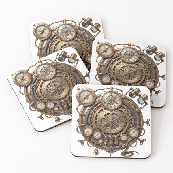 Item preview, Intricate Steampunk Timepiece & Explorer’s Compass Emblem designed and sold by Targon.