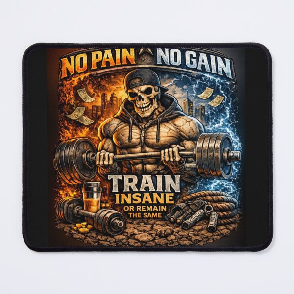 Item preview, No Pain No Gain Skeleton | Gym Motivation Bodybuilder Design designed and sold by ZibaCentralShop.