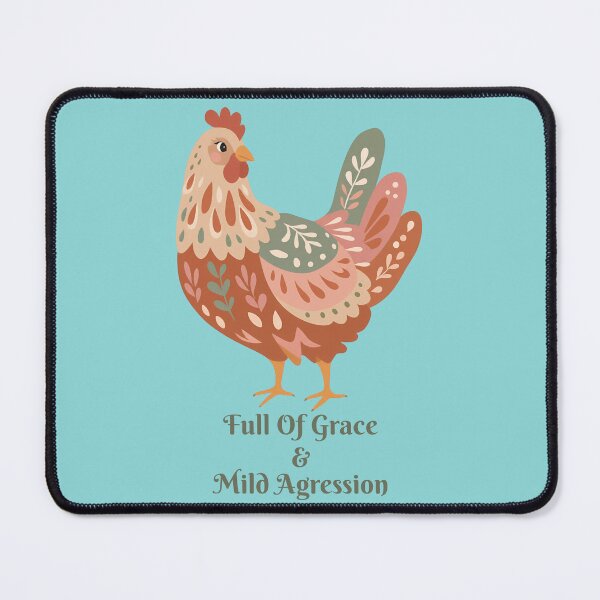 Item preview, Funny Sassy Women Gift Shirt, Full Of Grace And Mild Aggression Boho Chicken Tee, Unique Folk Art Farm Girl Tee designed and sold by ZenfiniteDesign.