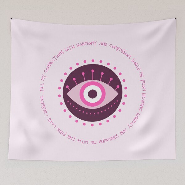 Item preview, Evil Eye Mantra for Loving Relationships - Pink Eye designed and sold by TheThankfulTyne.