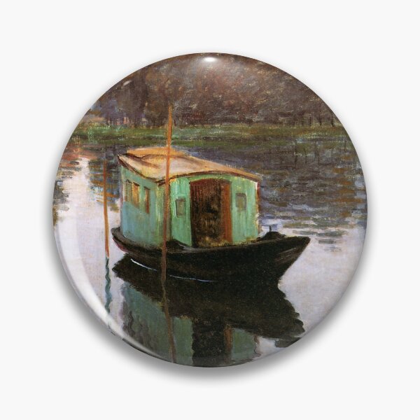 Item preview, The Studio Boat Claude Monet painting designed and sold by ArtUnova.