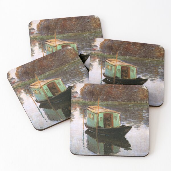 Item preview, The Studio Boat Claude Monet painting designed and sold by ArtUnova.
