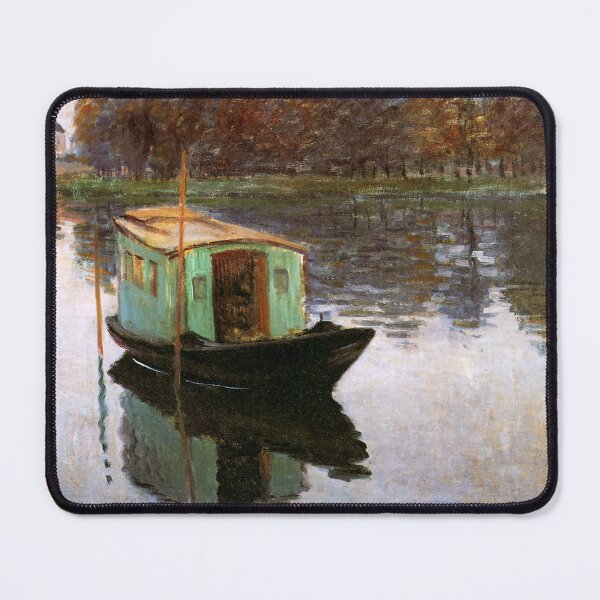 Item preview, The Studio Boat Claude Monet painting designed and sold by ArtUnova.