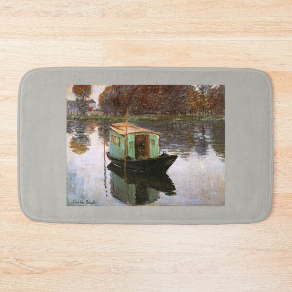 Item preview, The Studio Boat Claude Monet painting designed and sold by ArtUnova.