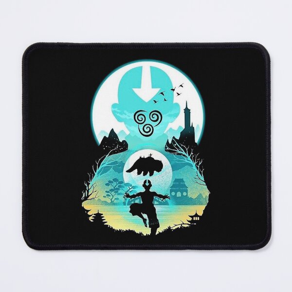 Item preview, Avatar State Aang and Appa Silhouette Blue Moon designed and sold by anierladsas.