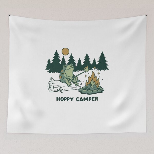 Item preview, Happy Camper Frog Camping Around the Campfire designed and sold by Gbriel3.