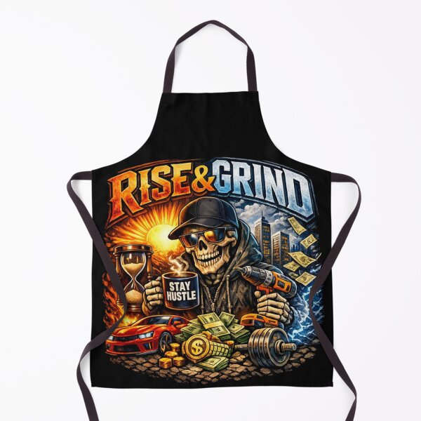 Item preview, Rise & Grind Skull | Hustle Motivation Streetwear Design designed and sold by ZibaCentralShop.
