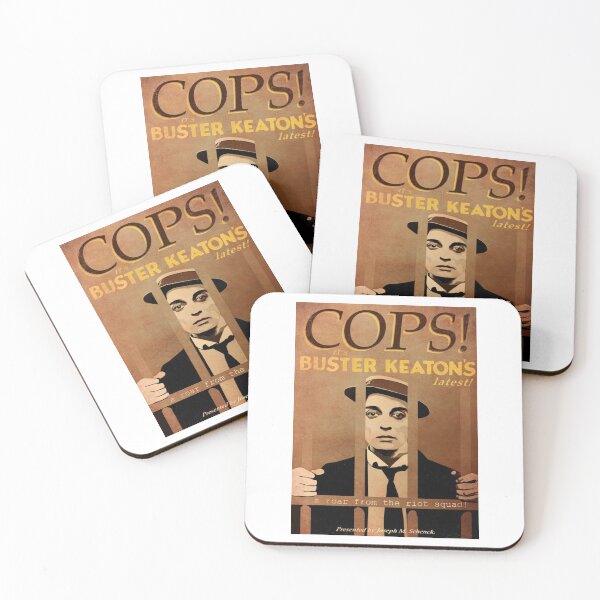 Item preview, Buster Keaton Cops (1922) Vintage Silent Film Poster designed and sold by shafinaelvira.