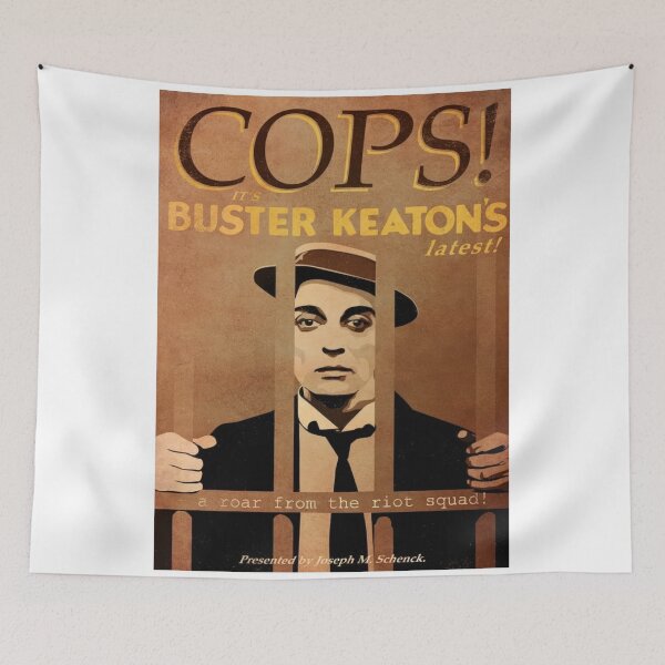 Item preview, Buster Keaton Cops (1922) Vintage Silent Film Poster designed and sold by shafinaelvira.