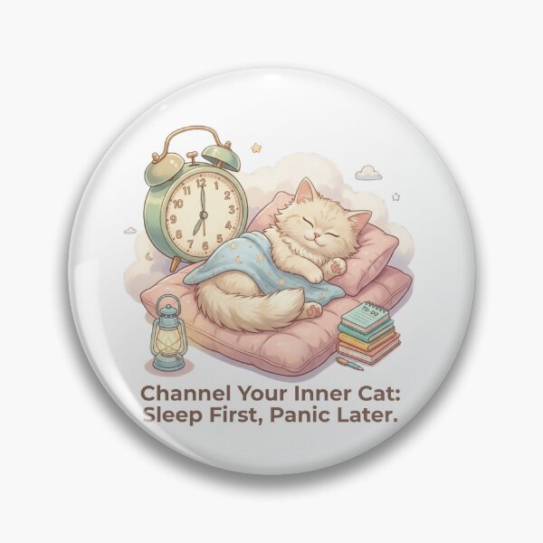 Item preview, Sleep First, Panic Later - Cat Logic designed and sold by RunningWhiskers.
