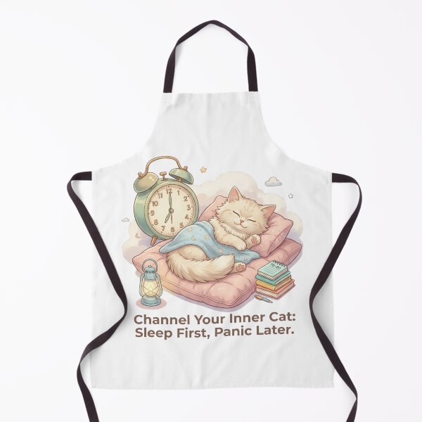 Item preview, Sleep First, Panic Later - Cat Logic designed and sold by RunningWhiskers.