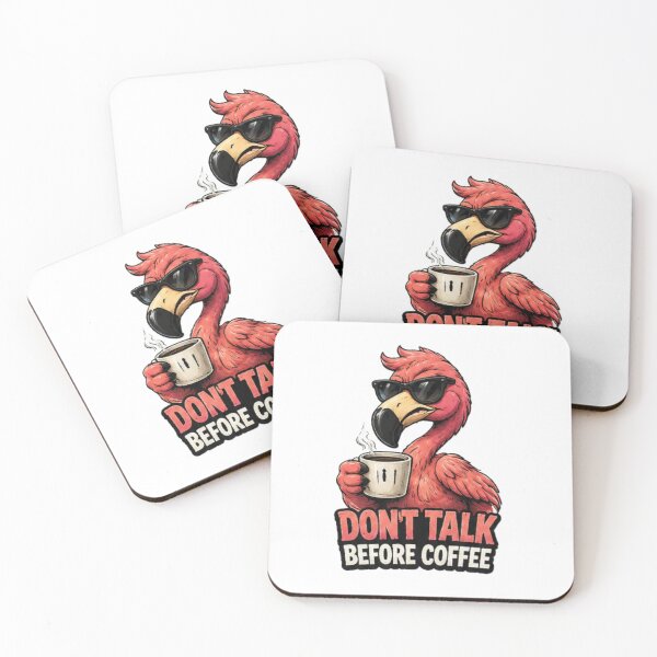 Item preview, Don't Talk Before Coffee Grumpy Flamingo designed and sold by Surviving Monday Club.