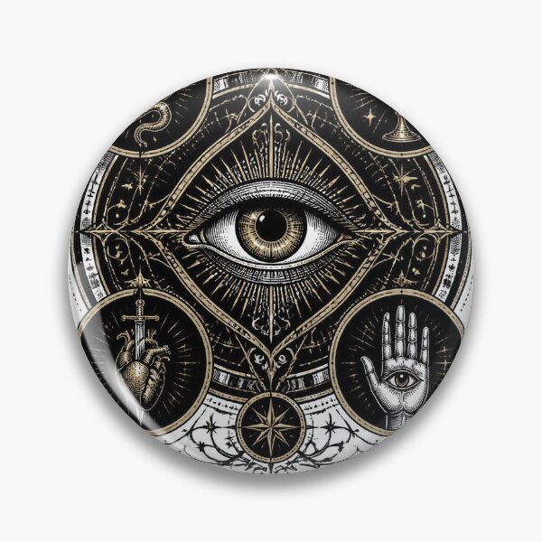 Item preview, Spellbinding Gothic Occult Eye Blackwork designed and sold by Pixel Alchemy1.