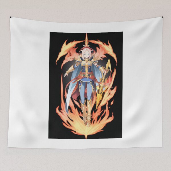 Item preview, Art - Stylized fantasy warrior, Flaming aura and golden armor designed and sold by AnimeShin.