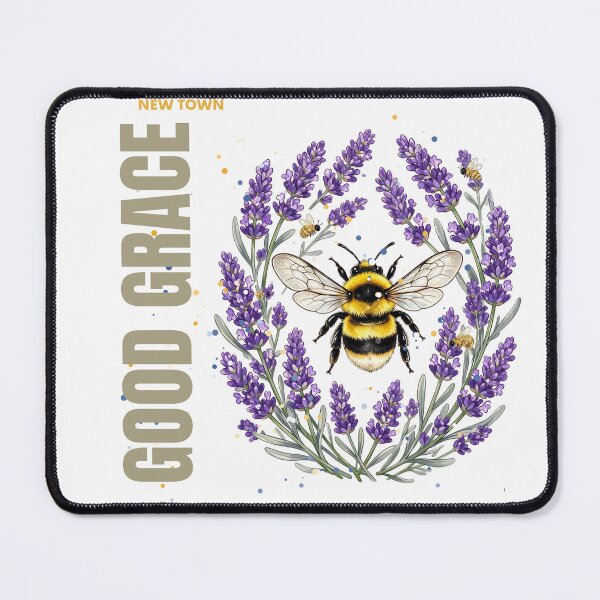 Item preview, Bee surrounded by lavender flowers with the phrase "Good Grace" designed and sold by DVerse Studio.