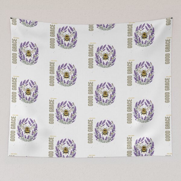 Item preview, Bee surrounded by lavender flowers with the phrase "Good Grace" designed and sold by DVerse Studio.