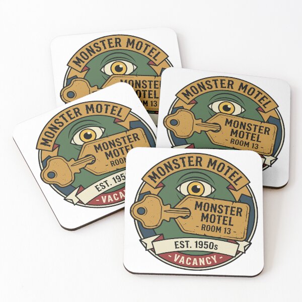 Item preview, Monster Motel Vintage Horror Badge | Retro Americana Room 13 Motel Key designed and sold by Weasel Graphix.