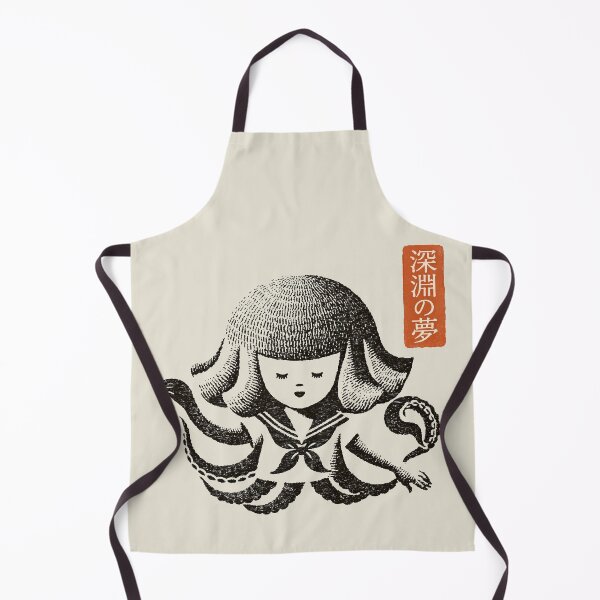 Item preview, Deep Abyss Dream Octopus Schoolgirl Woodblock Print designed and sold by EdvvinStudios.