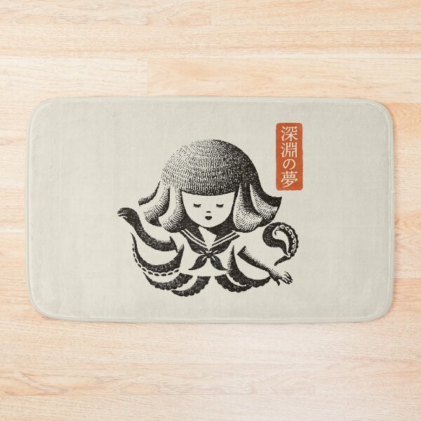 Item preview, Deep Abyss Dream Octopus Schoolgirl Woodblock Print designed and sold by EdvvinStudios.