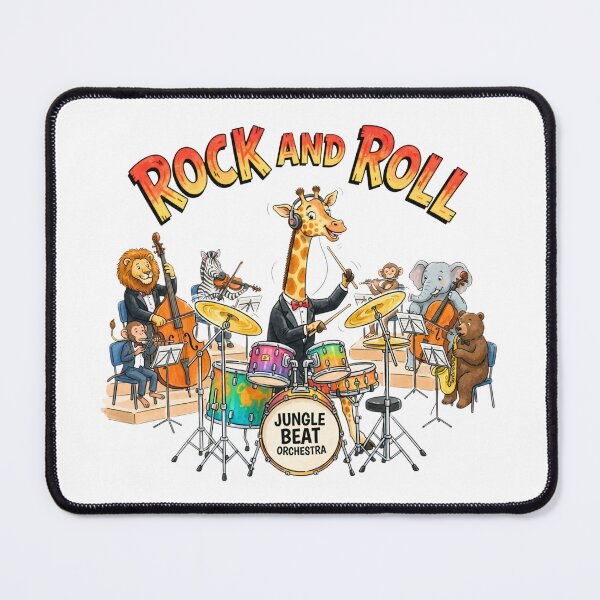 Item preview, Rock and Roll Jungle Beat Orchestra | Cute Animal Band Cartoon | Funny Music Lover Kids Gift | Drummer Giraffe Design designed and sold by Madhav Creations Studio.