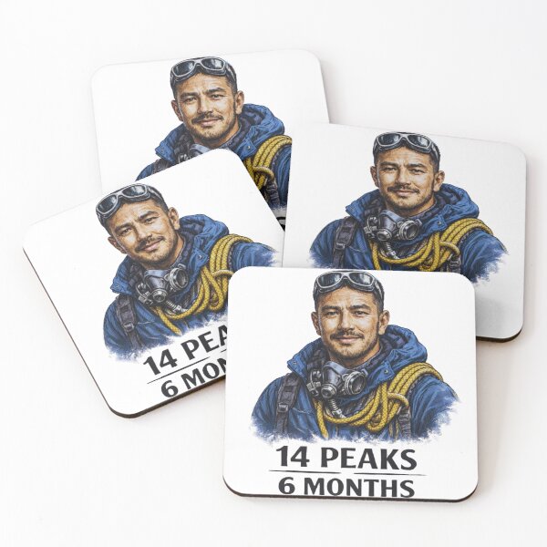 Item preview, 14 Peaks 6 Months High Altitude Climbing Portrait Art designed and sold by GabeMountainArt.