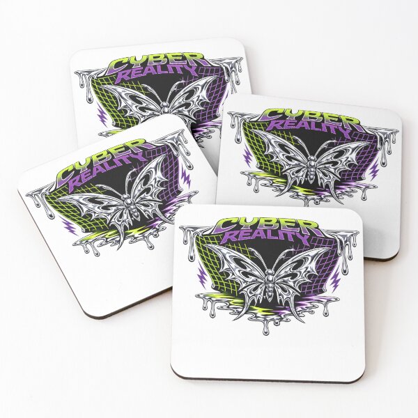 Item preview, Cyber Tribal Chrome Butterfly Anti Design Y2K T-Shirt designed and sold by zdzdesigner.